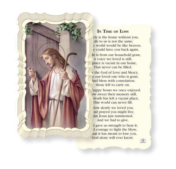 In time of Loss Embossed Linen Prayer Card (Pack of 50)