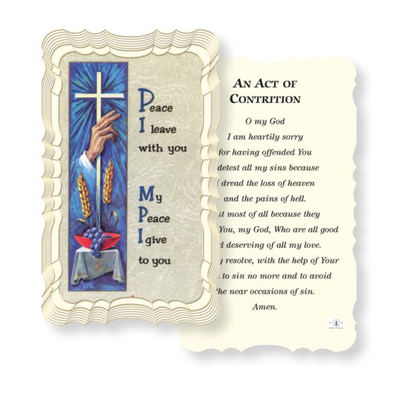 An Act of Contrition Embossed Linen Prayer Card (Pack of 50)