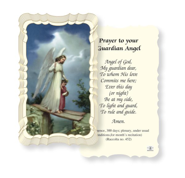 Guardian Angel Embossed Linen Prayer Card (Pack of 50)