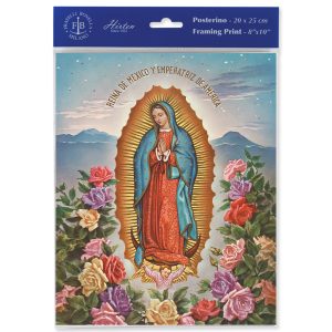 8" x 10" Our Lady of Guadalupe with Roses Print (sold in packages of 3)
