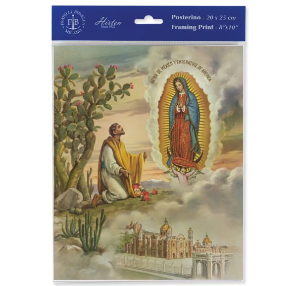 8" x 10" Our Lady of Guadalupe with San Diego Print (sold in packages of 3)