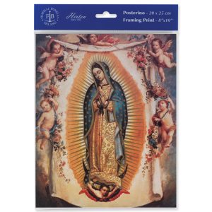 8" x 10" Our Lady of Guadalupe with Angels Print (sold in packages of 3)