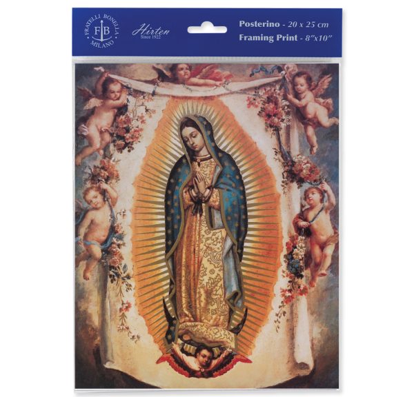 8" x 10" Our Lady of Guadalupe with Angels Print (sold in packages of 3)
