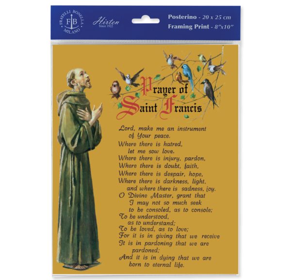 8" x 10" Prayer of St. Francis Print (sold in packages of 3)