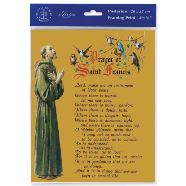8" x 10" Prayer of St. Francis Print (sold in packages of 3)