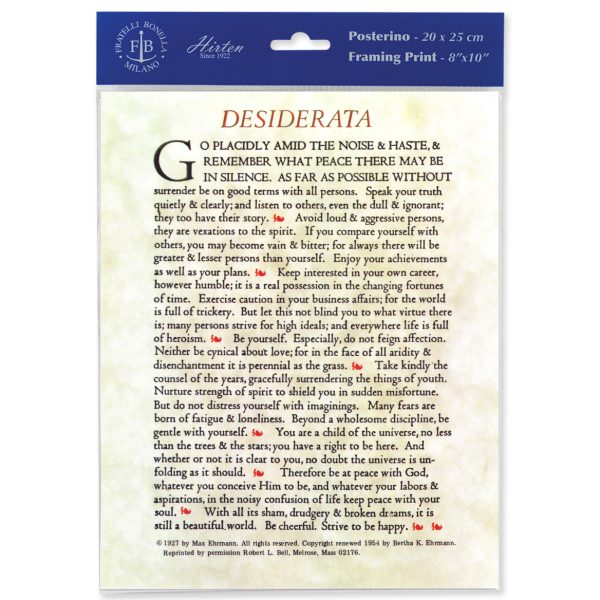 8" x 10" Desiderata Print (sold in packages of 3)