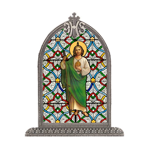 St. Jude Antiqued Framed Liturgical Glass