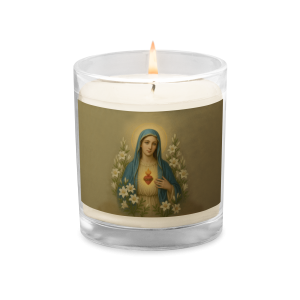 Mary 9oz Unscented Glass Jar Soy Wax Candle