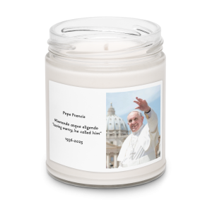 Pope Francis Scented Soy Candle - White Sage and Lavendar