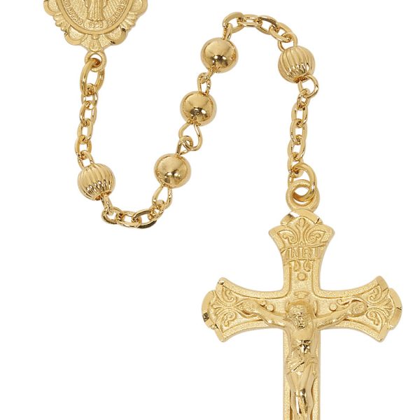 Blessed Mary Gold Over Sterling Silver Rosary