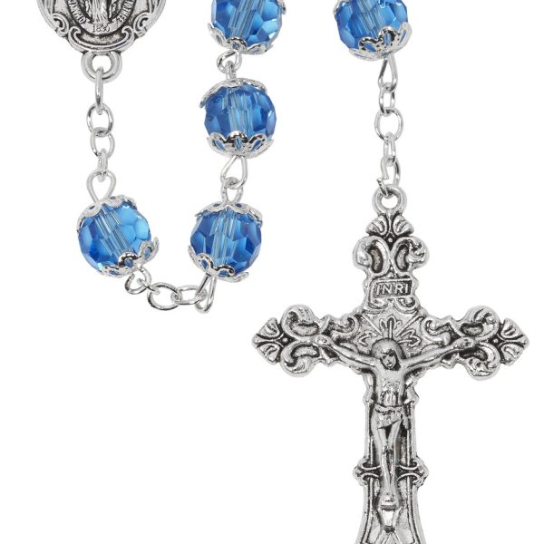 Blessed Mary Blue Aurora Borealis Rosary