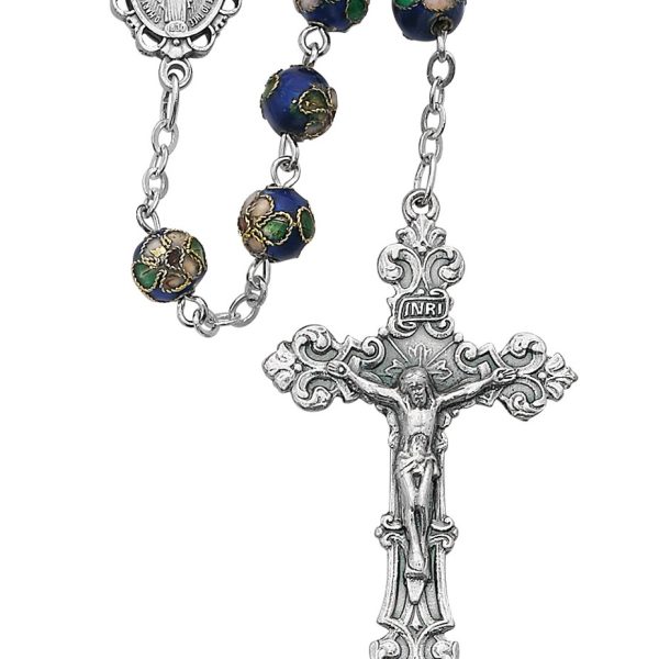 Blessed Mary Blue Cloisonne Rosary