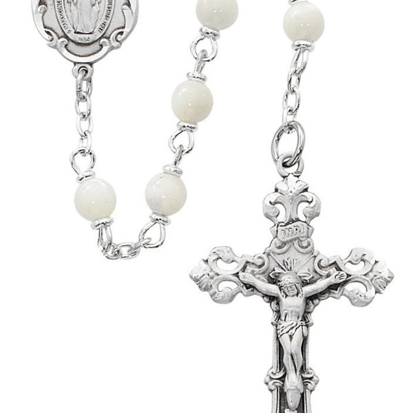 Blessed Mary Mother of Pearl and Sterling Silver Rosary