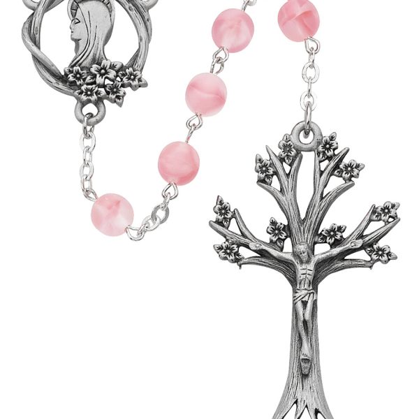 Blessed Mary Rose Glass Dogwood Rosary