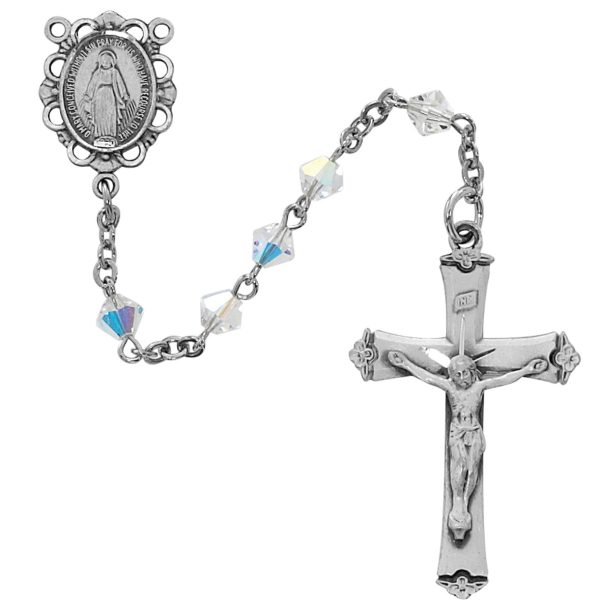 Blessed Mary Crystal Swarovski and Sterling Silver Rosary