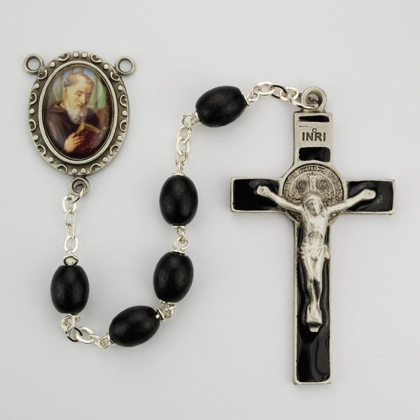 Saint Benedict Black Wood Rosary