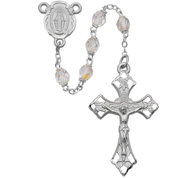 Blessed Mary Crystal Glass Rosary