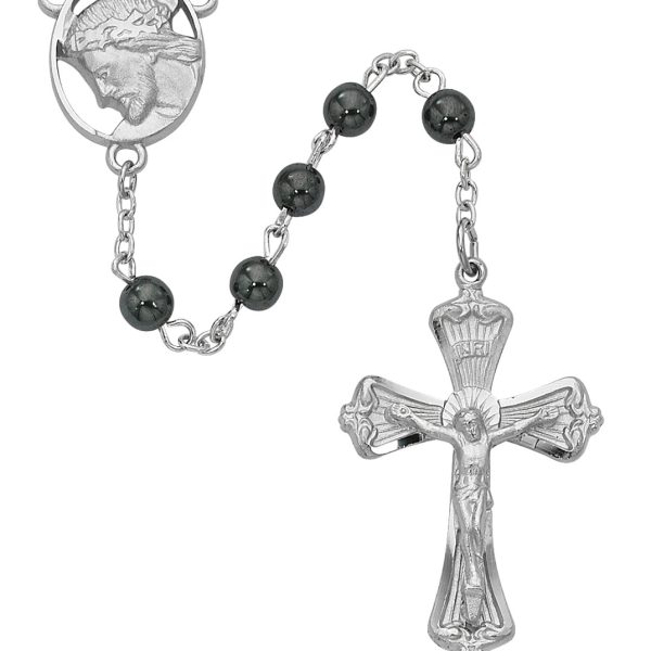 Sacred Head of Our Lord Jesus Christ Hematite Rosary