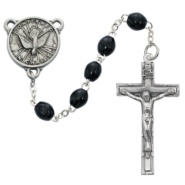 Confirmation Black Wood Holy Spirit Rosary