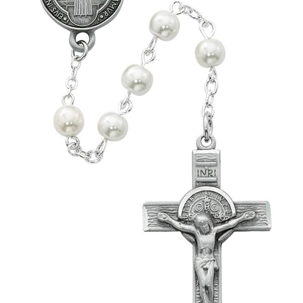 Saint Benedict Peal Glass Rosary