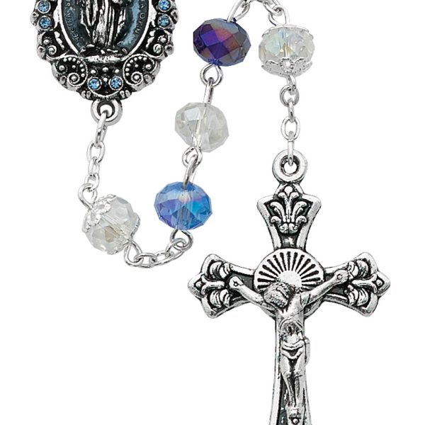 Blessed Mary Multi Blue Crystal Rosary