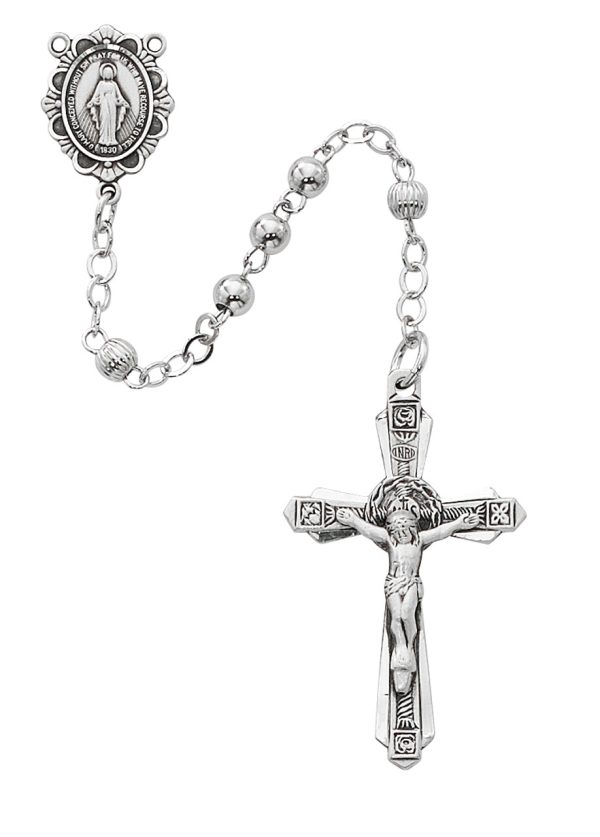 4mm All Sterling Rosary Beads with Sterling Silver Crucifix