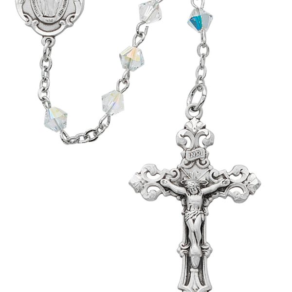 Blessed Mary Crystal Swarovski and Sterling Silver Rosary