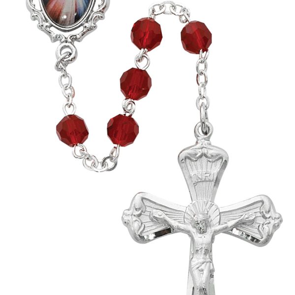 Divine Mercy Red Crystal Rosary