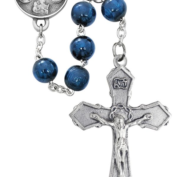 Four Way Blue Wood Rosary