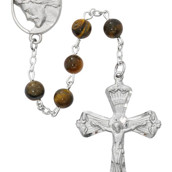 Head of Our Lord Jesus Christ Tiger Eye Rosary