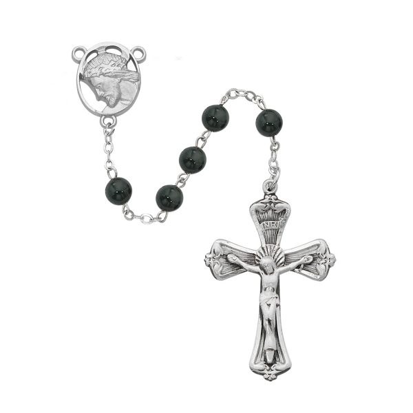 Head of Our Lord Jesus Christ Black Onyx Rosary