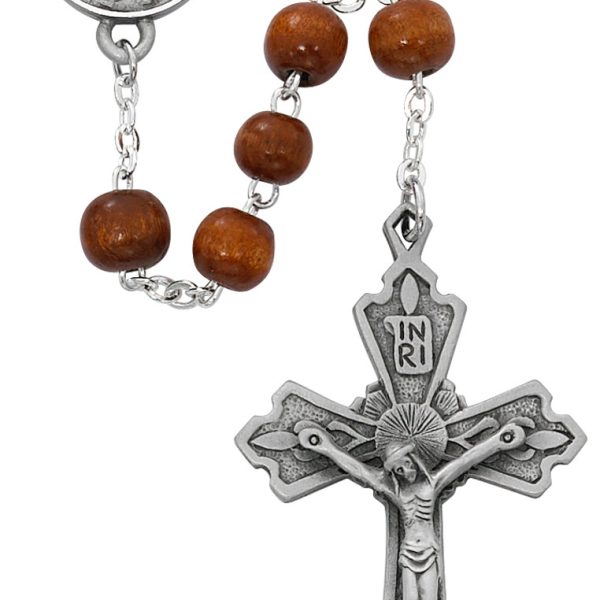 Four Way Brown Wood Rosary