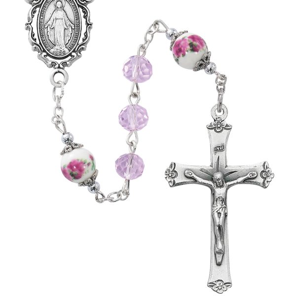 Blessed Mary Pink Crystal Rosary