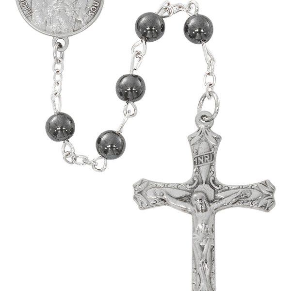 Holy Face of Jesus Hematite Rosary