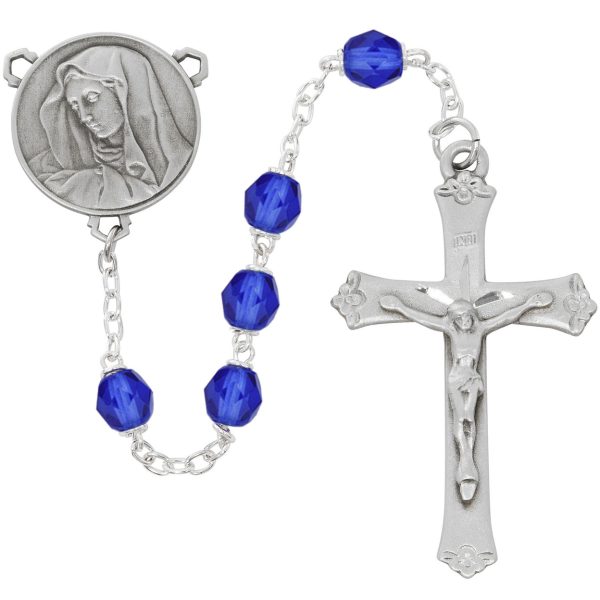 Our Lady of Sorrows Blue Aurora Borealis Rosary