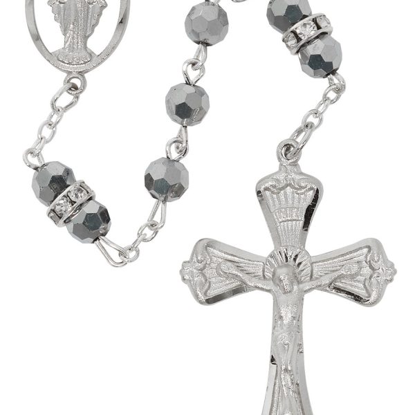 Blessed Mary Metallic Labrador and Rondell Glass Rosary