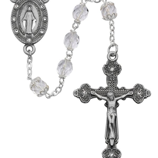 Blessed Mary Clear Crystal Rosary