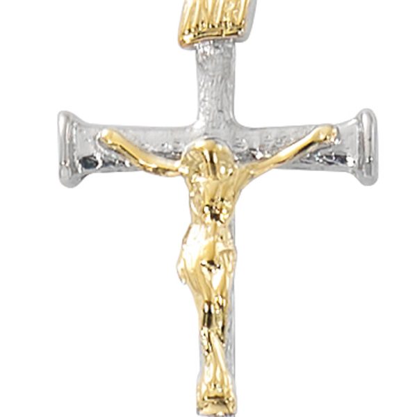 Sterling Silver two-tone Crucifix Pendant