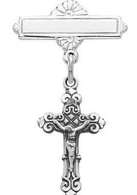 Sterling Crucifix Baby Pin