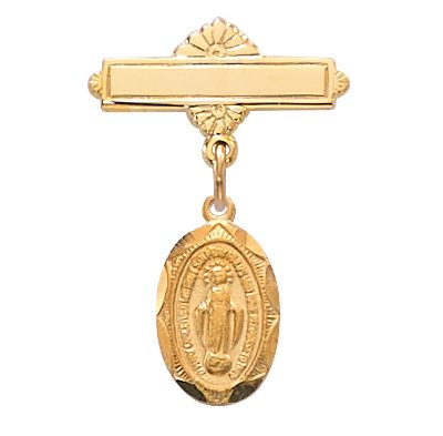 Gold On Sterling Miraculous Baby Pin