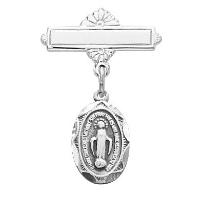 Sterling Miraculous Baby Pin