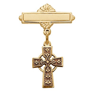 Gold On Sterling Celtic Baby Pin