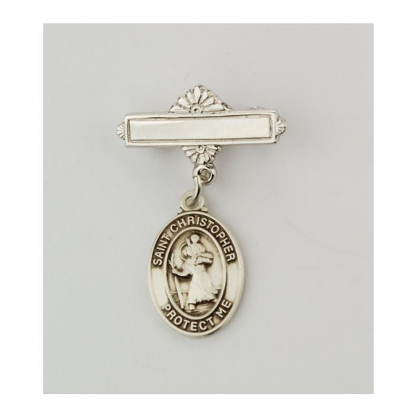 Sterling St Christopher Baby Pin