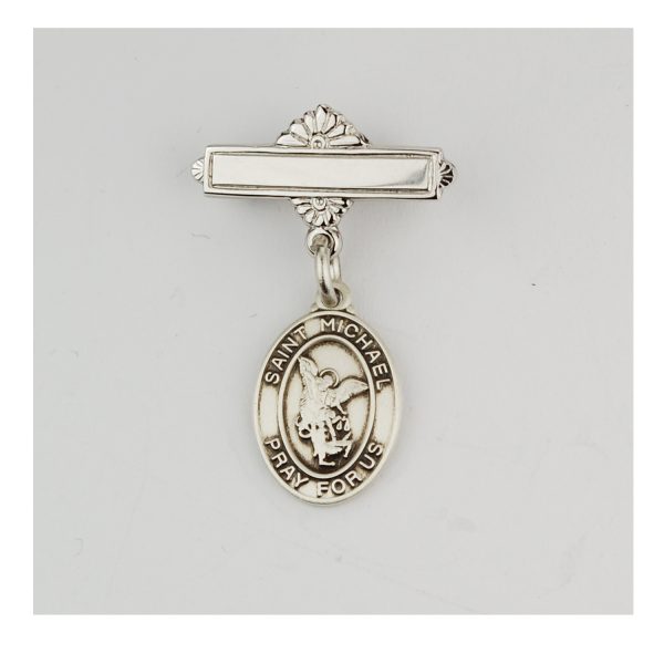 Sterling St Michael Baby Pin