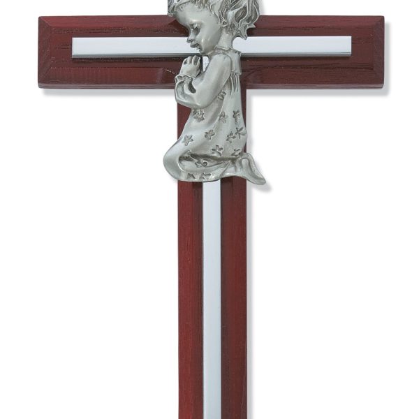 6 Inch Cherry Stained Girl'S Cross