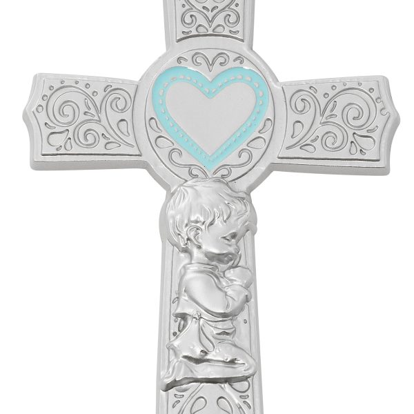6 Inch Pewter Baby Boy Cross