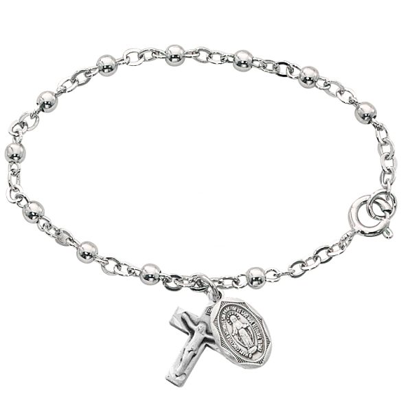 5-1/2 Inch Sterling Baby Rosary Bracelet
