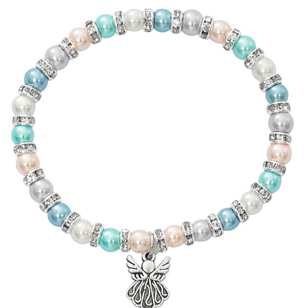 Multi Pearl Baby Stetch Bracelet Card And Hang Bag