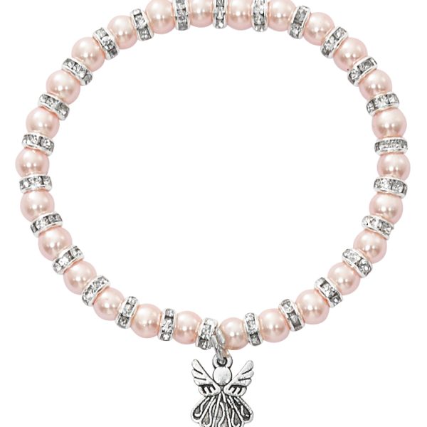 Pink Pearl Baby Strch Bracelet Card And Hang Bag