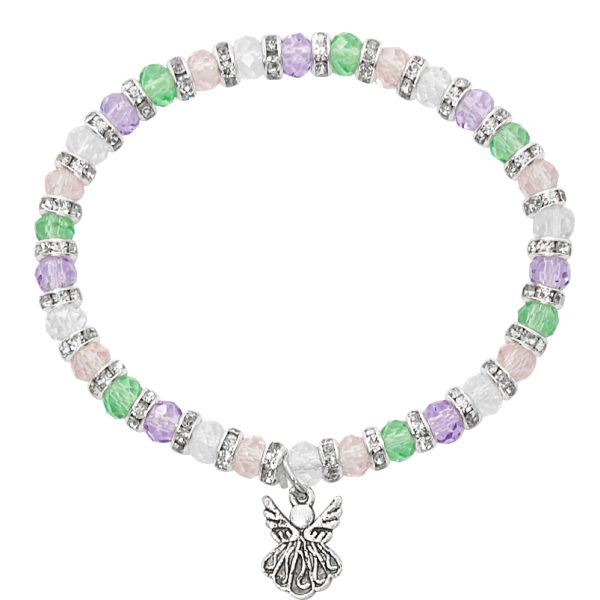 Multi Cryst Baby Stretch Bracelet And Hang Bag